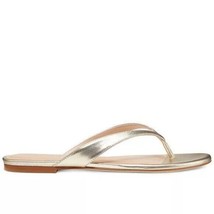 Stuart Weitzman Align Gold Metallic Nappa Slide Flip Flop Size 8.5 - £34.21 GBP