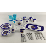 Tea Party Set Pretend Play Sun Moon Stars Serving Tray Cups Utensils Lot... - $24.70