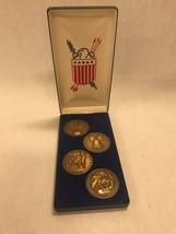 Vintage Set Of (4) 1776-1976 Bicentennial Bronze Commemorative Medallion Medals - £28.06 GBP