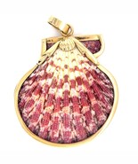 Ivana Cella Con Conchiglia A Scalloppa Rosa E Bianca, Montata In Oro Gia... - $3,777.88