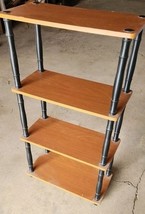 4 Tier Black and Brown Shelf Knick Knack Storage Books Dorm Den Living Room - $460.52 MXN