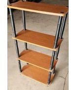 4 Tier Black and Brown Shelf Knick Knack Storage Books Dorm Den Living Room - $24.99
