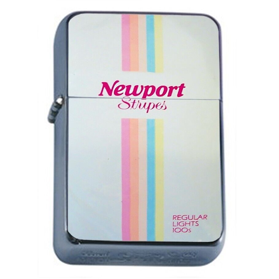Oil Lighter 90&#39;s Stripes Image Cigarette Smoking Ad Vintage Newport AD - $14.80