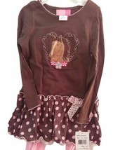 Baby Girl Size 6 Years horse print pleated dress and pink leggings RRP £40 - £17.16 GBP