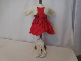 American Girl Maryellen&#39;s Christmas Party Outfit Retired Dress, Tights  Sweater - $60.41