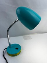 Blue Plastic Metal Bendable Desk Student Lamp 15” Tall Extended W/ LED Bulb - $19.95