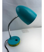 Blue Plastic Metal Bendable Desk Student Lamp 15” Tall Extended W/ LED Bulb - $19.95