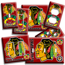 Chicago Blackhawks Hockey Light Switch Power Outlet Wall Plate Cover Man Cave Cb - £9.61 GBP+