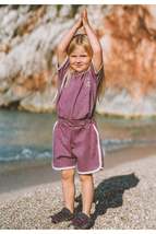 Pile Garnish Oversize Shorts Set 1-7 Ages Purple - £21.21 GBP