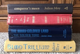 Julian May book lot 3 (4 Novels) 3 Pliocene Exile, Blood Trillium, Conqueror&#39;s.. - £4.78 GBP