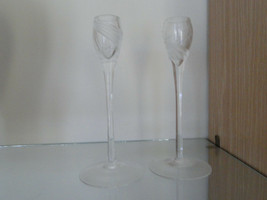 Beautiful Matching Set of 2 Crystal 7&quot; Tall Mikasa Windswept Candlestick... - £14.99 GBP
