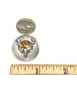 Scottish Deer Thistle Sterling Pin Marked WBS  With Yellow Stone Estate ... - €30,91 EUR