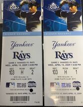 YANKEES VS RAYS APRIL 15 2009 - $9.78