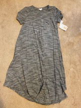 LulaRoe Carly Dress Solid Heathered Gray Grey Hi Lo Swing Sz XS NEW with Tag - £14.78 GBP