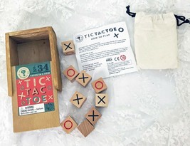 Curiosity Co. Wooden Tic Tac Toe Game in Box Good Size for Travel Vintage Reprod - £11.36 GBP