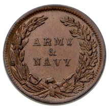 1863 Civil War Token ARMY &amp; NAVY F-7/315, UNC Condition - £50.60 GBP