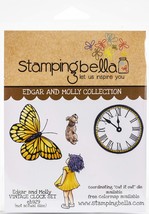 Stamping Bella Stamp Edgar And Molly Vintage Clock Set Girl Dog Butterfly Time - £18.12 GBP