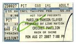 Marilyn Manson Slayer Ticket Stub August 27 2007 Phoenix Arizona - £27.79 GBP