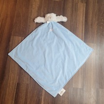 Blankets & Beyond Blue White Teddy Bear Moon Star Satin Soft Lovey Security - $59.39