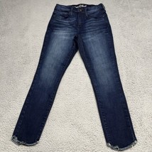 Universal Thread High Rise Skinny Jeans Blue Size 2\26R Raw Rounded Hem - £7.51 GBP