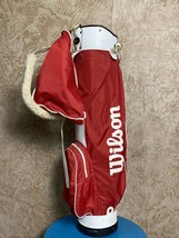 WILSON Red Sunday Carry Nylon Golf Bag ball tee pocket Strap ultra light Vtg USA - £37.18 GBP