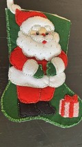 Bucilla Vintage Felt Hand Made Sequin Beaded Santa Christmas Stocking Co... - €72,94 EUR