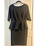 Calvin Klein Peplum Dress, Black 8/10, Pre-Owned - $38.35 CAD