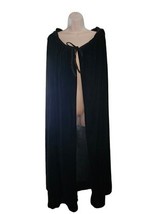 Adult Black Crushed velvet hooded cloak or cape Long 30&quot; - $19.60