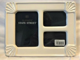 Never-Used 3-Photo White Ceramic Picture Frame - £38.32 GBP