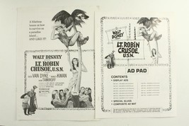 Vintage Movie Pressbook Walt Disney Lt Robin Crusoe Usn Us Navy Ad Pad Slugs - £16.77 GBP