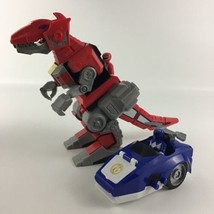 Imaginext Power Rangers Red T-Rex Zord Triceratops Battle Bike Action Fi... - $54.40