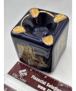 Limoges France Porcelain Cobalt Blue / Gold Victorian Romantic Motif Ash... - $30.00