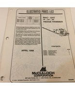 1988 McCulloch Mac-GHT 18&quot; 24&quot; 30&quot; Hedge Trimmer Illustrated Parts List ... - £22.52 GBP