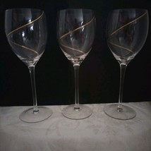 Strada Gold blown Crystal Stemware Wine Glass Set Of 3 New 8.1/4&quot; 8oz - £23.68 GBP