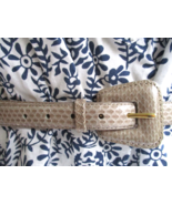 Beige Taupe Genuine Snakeskin Belt and Buckle Womens Large Vintage Taiwa... - $23.74