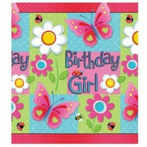Garden Girl Paper Tablecover Birthday Party Supplies Butterflies 8 Per Package - £4.75 GBP
