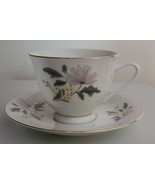 Vintage China Tangshan Footed Teacup &amp; Saucer Set ~ Floral Design ~ Gold... - €29,96 EUR