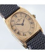 Baume & Mercier 18k Yellow Gold Tonneau Hand-Winding Watch w/ Black Leather Band - $1,923.07