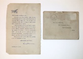 Antique Christmas Holiday Greeting Letter from Pastor Cambridgeport MA 1897 - £20.45 GBP