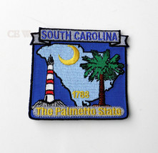 US SOUTH CAROLINA STATE NAME MAP EMBROIDERED PATCH 3 x 2 - £4.45 GBP