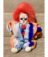 Clown Bean Bag Body Made in Thailand 8&quot; Vintage 1987 Hand Made and Painted - £15.46 GBP
