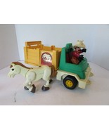1979 FISHER PRICE #330 HUSKY HELPERS RODEO TRUCK 10.25&quot;L  HORSE &amp; COWBOY... - $12.07