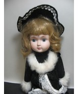 Price Products 1983 Vintage Porcelain Doll in Black and silver Dress #3802 - $14.99