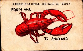 Lane&#39;s Sea Grill - Canal St. Boston Ma -VINTAGE Early 1900&#39;s Udb Postcard bk46 - £5.56 GBP