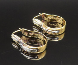 925 Silver - Vintage Two Tone Genuine Diamonds Religious Cross Earrings- EG11803 - £54.97 GBP