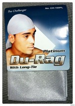 THE CHALLENGER PLATINUM SILVER DURAG WITH LONG TIE DURAG FOR MEN CH-100PL - £1.57 GBP