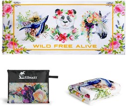 Beach Towel Oversized 67x30 Animal Pattern Pool Swimming Microfiber Bag ... - £6.39 GBP