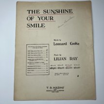The Sunshine of Your Smile Vintage Sheet Music Large Format Cooke &amp; Ray 1915 - £7.63 GBP