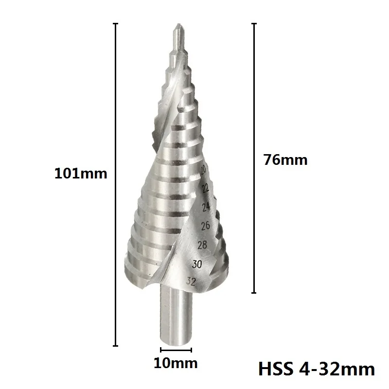 XCAN Step Drill Bit 4-32mm HSS Step Cone Drill,Spiral Groove   Hole Cutter Core  - £175.43 GBP