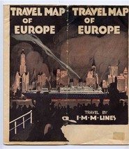 Travel Map of Europe 1925 International Mercantile Marine Line White Star  - £101.27 GBP
